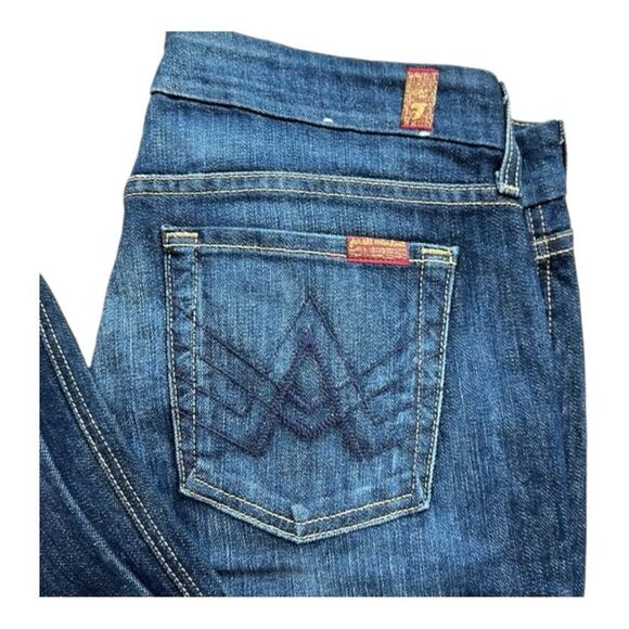 7 For All Mankind | A Pocket Flare Dark Wash Jeans | 27 - Picture 1 of 7